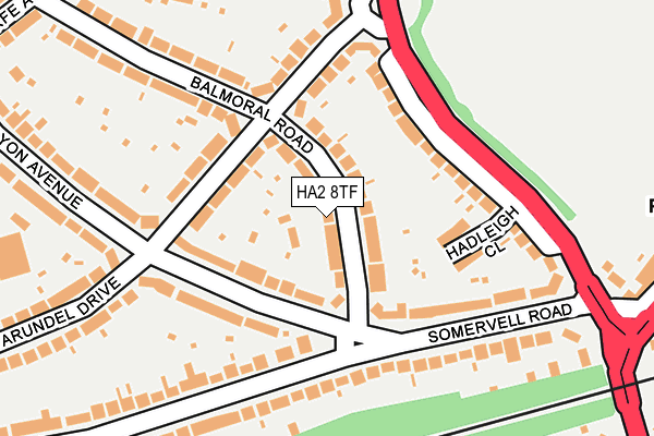 HA2 8TF map - OS OpenMap – Local (Ordnance Survey)