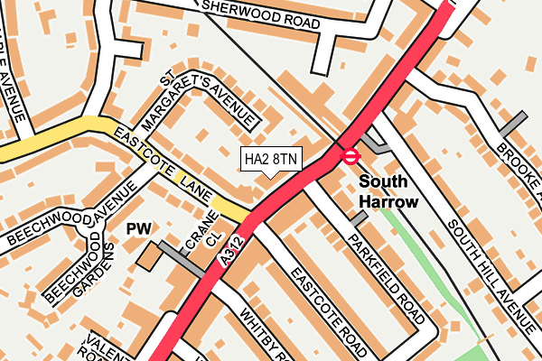 HA2 8TN map - OS OpenMap – Local (Ordnance Survey)