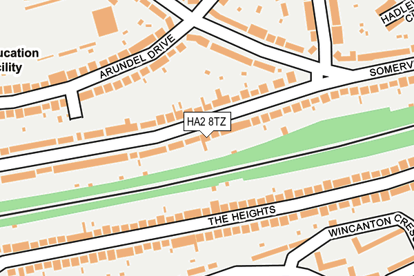 HA2 8TZ map - OS OpenMap – Local (Ordnance Survey)