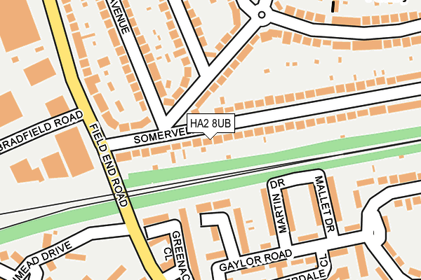 HA2 8UB map - OS OpenMap – Local (Ordnance Survey)