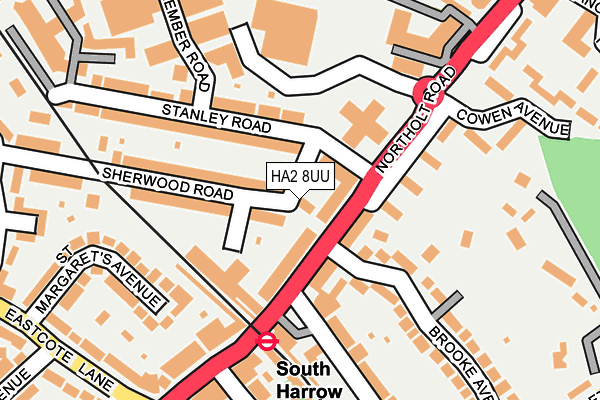 HA2 8UU map - OS OpenMap – Local (Ordnance Survey)