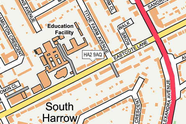 HA2 9AQ map - OS OpenMap – Local (Ordnance Survey)