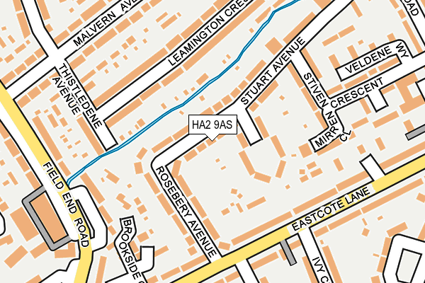 HA2 9AS map - OS OpenMap – Local (Ordnance Survey)