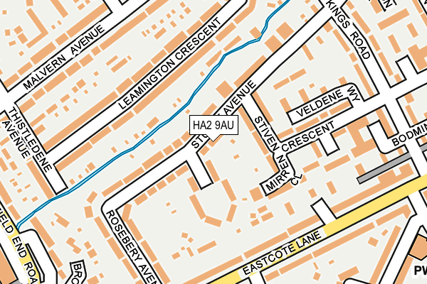 HA2 9AU map - OS OpenMap – Local (Ordnance Survey)