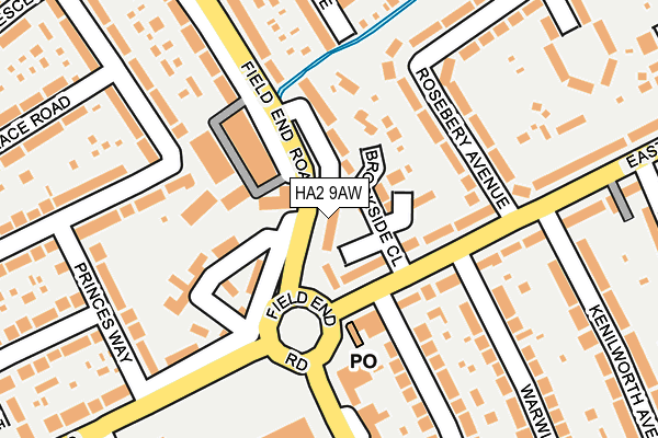 HA2 9AW map - OS OpenMap – Local (Ordnance Survey)
