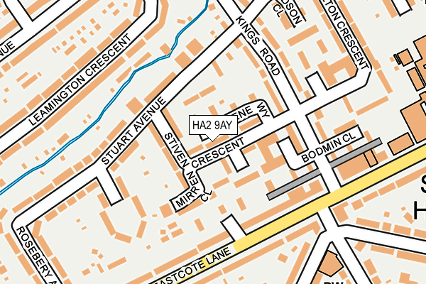 HA2 9AY map - OS OpenMap – Local (Ordnance Survey)