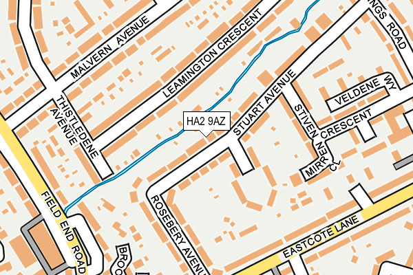 HA2 9AZ map - OS OpenMap – Local (Ordnance Survey)