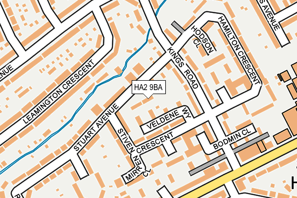 HA2 9BA map - OS OpenMap – Local (Ordnance Survey)