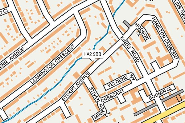 HA2 9BB map - OS OpenMap – Local (Ordnance Survey)