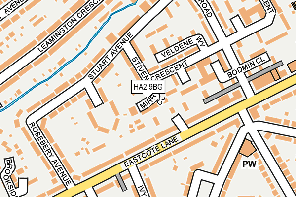 HA2 9BG map - OS OpenMap – Local (Ordnance Survey)