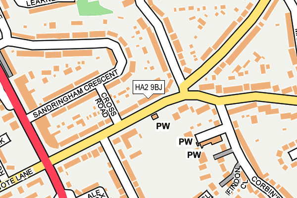 HA2 9BJ map - OS OpenMap – Local (Ordnance Survey)