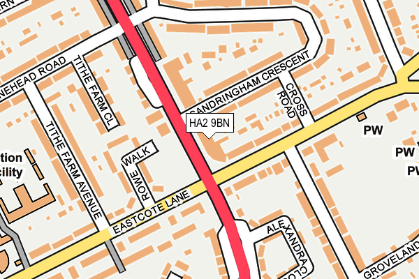 HA2 9BN map - OS OpenMap – Local (Ordnance Survey)