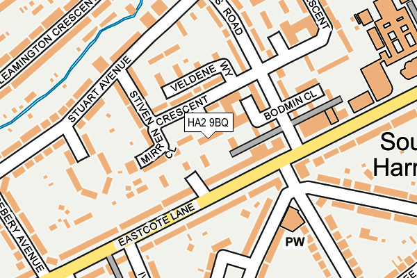 HA2 9BQ map - OS OpenMap – Local (Ordnance Survey)