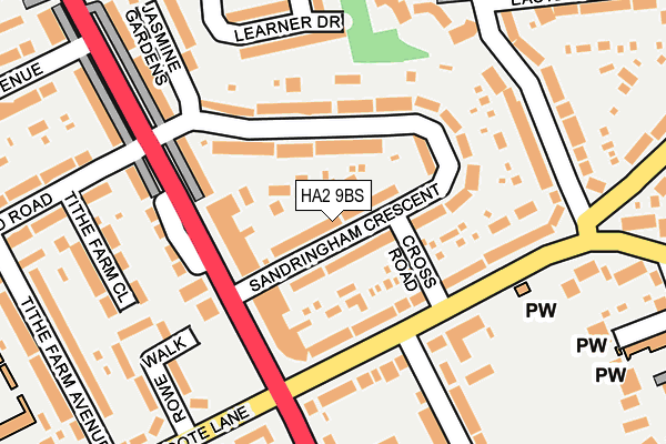 HA2 9BS map - OS OpenMap – Local (Ordnance Survey)