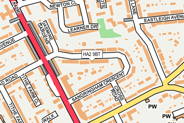 HA2 9BT map - OS OpenMap – Local (Ordnance Survey)