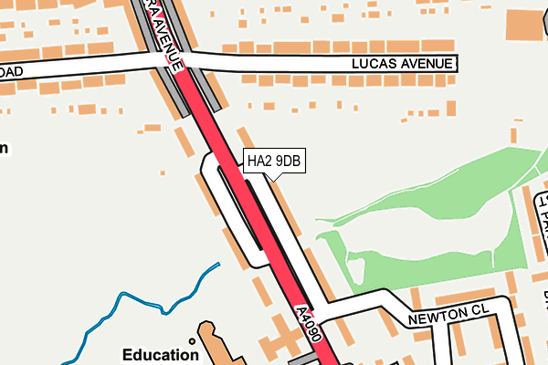 HA2 9DB map - OS OpenMap – Local (Ordnance Survey)