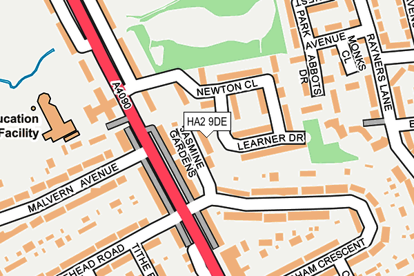 HA2 9DE map - OS OpenMap – Local (Ordnance Survey)