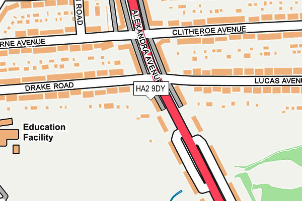 HA2 9DY map - OS OpenMap – Local (Ordnance Survey)