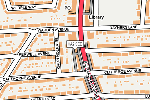 HA2 9EE map - OS OpenMap – Local (Ordnance Survey)