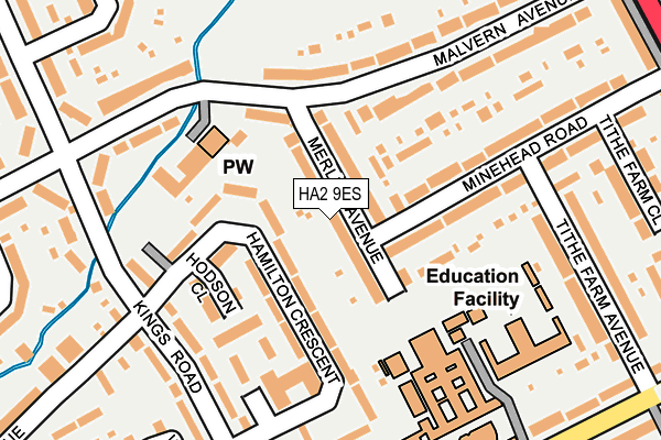 HA2 9ES map - OS OpenMap – Local (Ordnance Survey)