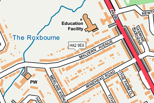 HA2 9EX map - OS OpenMap – Local (Ordnance Survey)