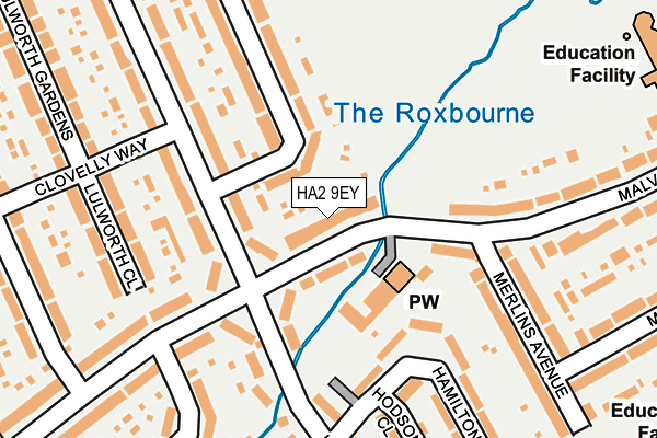 HA2 9EY map - OS OpenMap – Local (Ordnance Survey)