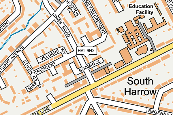 HA2 9HX map - OS OpenMap – Local (Ordnance Survey)