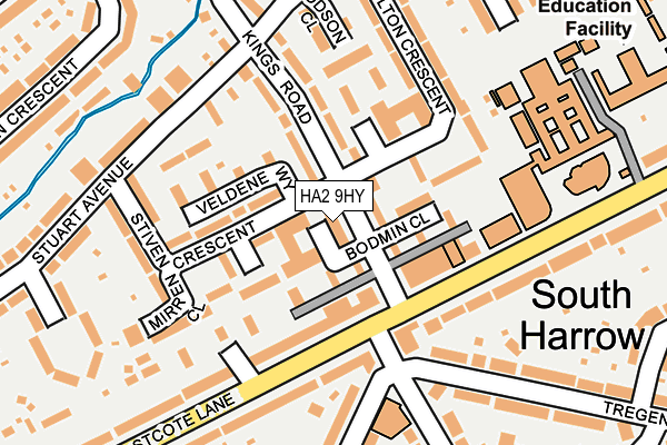 HA2 9HY map - OS OpenMap – Local (Ordnance Survey)