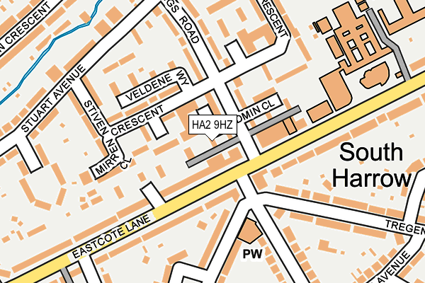 HA2 9HZ map - OS OpenMap – Local (Ordnance Survey)
