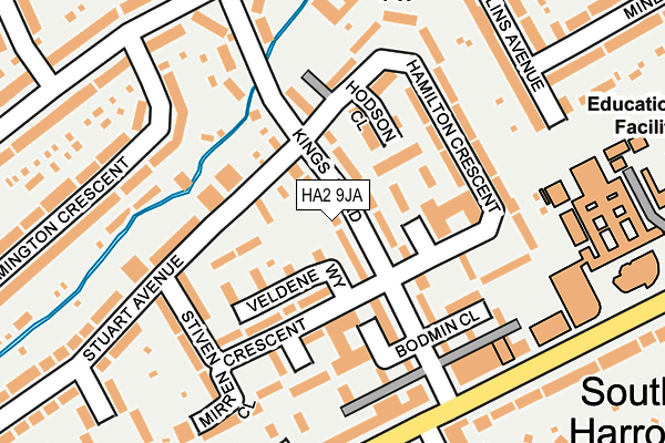 HA2 9JA map - OS OpenMap – Local (Ordnance Survey)