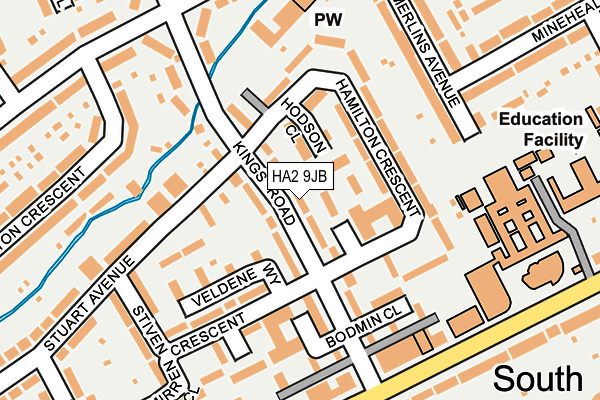 HA2 9JB map - OS OpenMap – Local (Ordnance Survey)