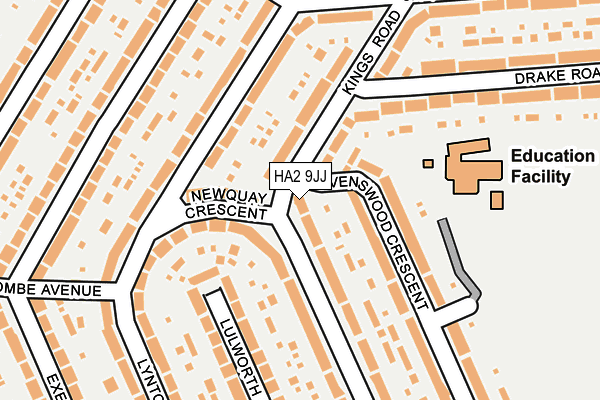 HA2 9JJ map - OS OpenMap – Local (Ordnance Survey)