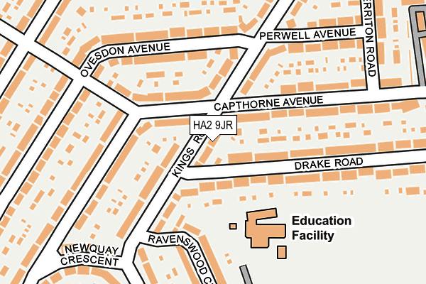 HA2 9JR map - OS OpenMap – Local (Ordnance Survey)