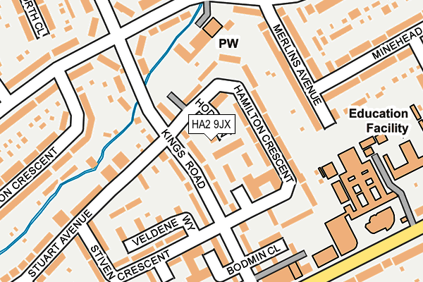 HA2 9JX map - OS OpenMap – Local (Ordnance Survey)