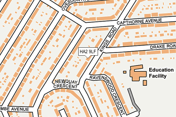 HA2 9LF map - OS OpenMap – Local (Ordnance Survey)