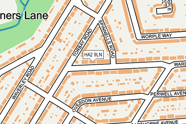 HA2 9LN map - OS OpenMap – Local (Ordnance Survey)