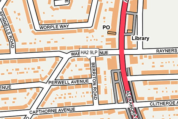 HA2 9LP map - OS OpenMap – Local (Ordnance Survey)