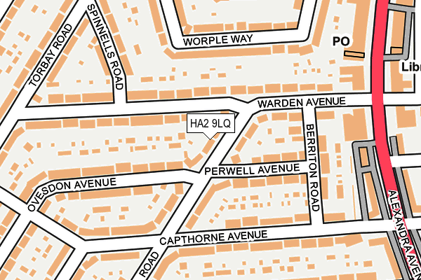 HA2 9LQ map - OS OpenMap – Local (Ordnance Survey)