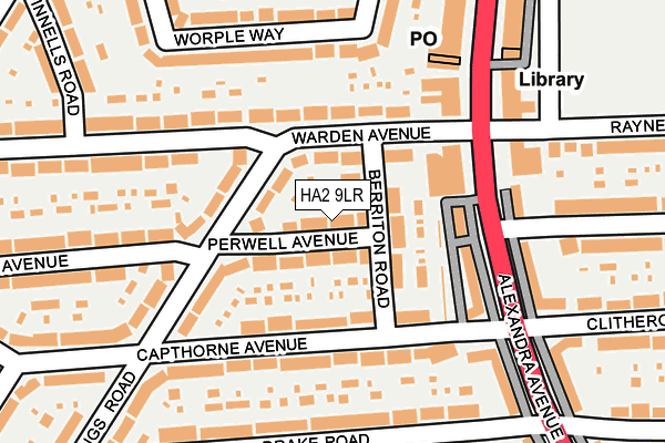 HA2 9LR map - OS OpenMap – Local (Ordnance Survey)