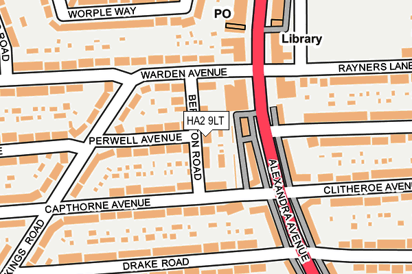 HA2 9LT map - OS OpenMap – Local (Ordnance Survey)