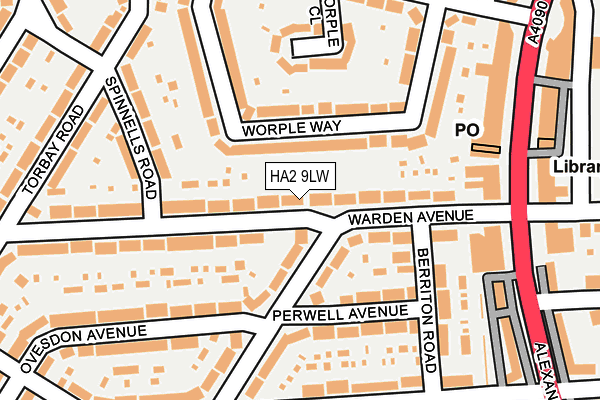 HA2 9LW map - OS OpenMap – Local (Ordnance Survey)