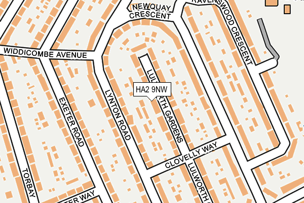 HA2 9NW map - OS OpenMap – Local (Ordnance Survey)