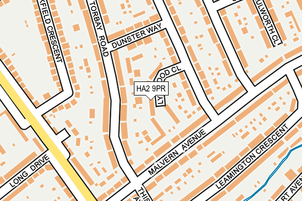 HA2 9PR map - OS OpenMap – Local (Ordnance Survey)