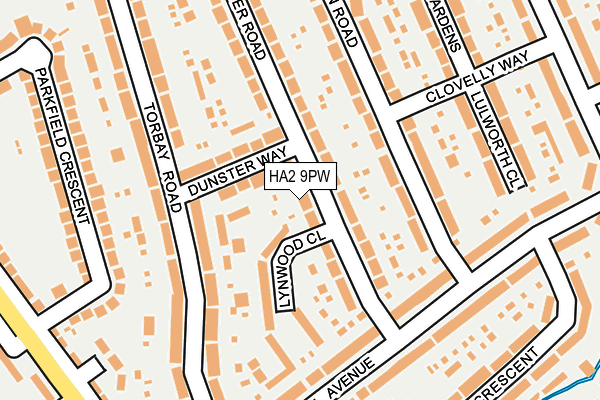 HA2 9PW map - OS OpenMap – Local (Ordnance Survey)