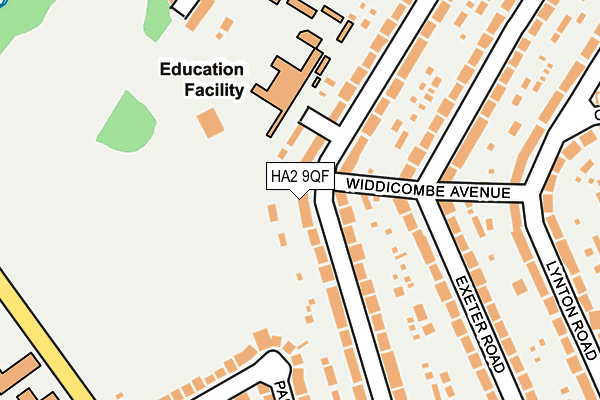HA2 9QF map - OS OpenMap – Local (Ordnance Survey)