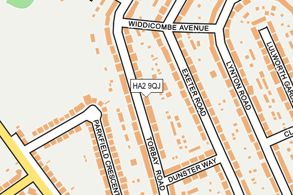 HA2 9QJ map - OS OpenMap – Local (Ordnance Survey)