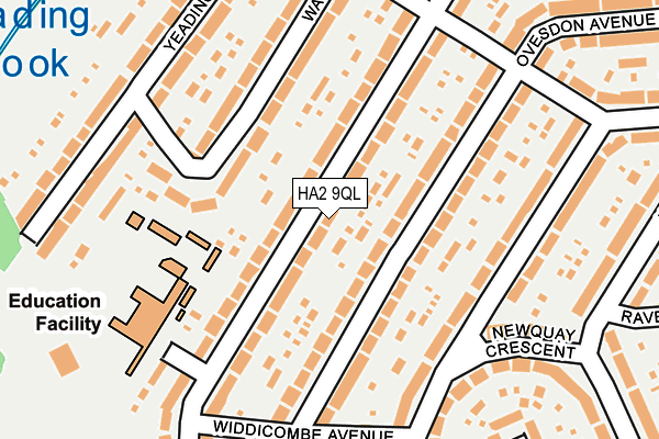 HA2 9QL map - OS OpenMap – Local (Ordnance Survey)