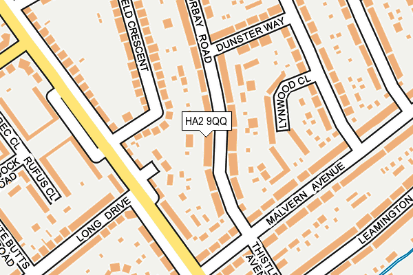HA2 9QQ map - OS OpenMap – Local (Ordnance Survey)