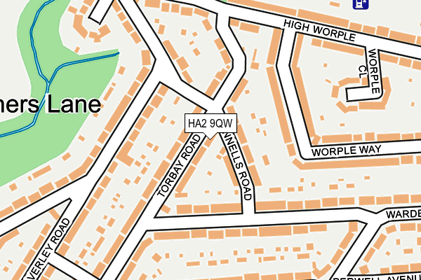 HA2 9QW map - OS OpenMap – Local (Ordnance Survey)