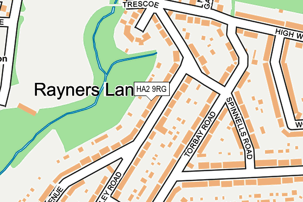 HA2 9RG map - OS OpenMap – Local (Ordnance Survey)